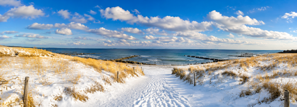 Wustrow Strandübergang im Schnee